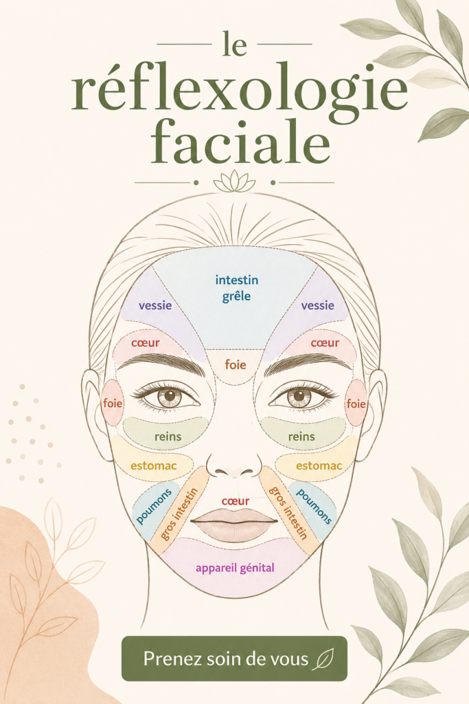 Femme recevant une séance de réflexologie faciale dans un cadre relaxant