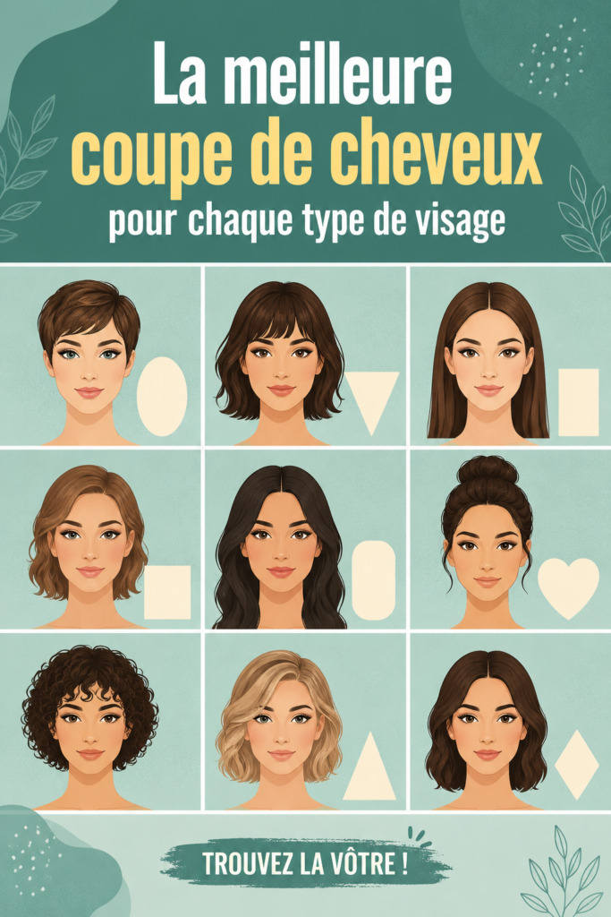 Femme avec une coupe de cheveux élégante qui met en valeur son visage ovale.