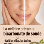 Image d'un pot de crème au bicarbonate avec des fleurs à côté, évoquant une routine de soins de la peau.