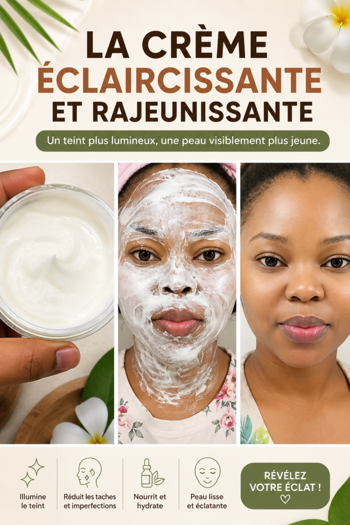 Cérémonie de soins du visage avec crème éclaircissante