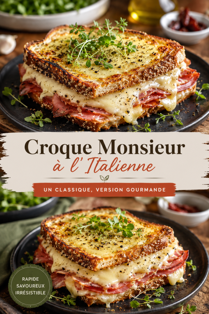 Croque Monsieur à l'Italienne, un plat savoureux avec mozzarella et jambon de Parme