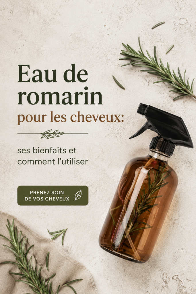Bouteille d'eau de romarin pour soin des cheveux