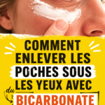 Image d'une femme appliquant un soin au bicarbonate de soude sous ses yeux