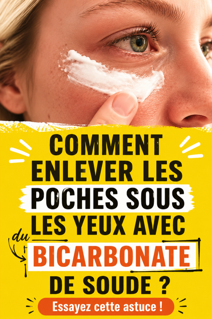 Image d'une femme appliquant un soin au bicarbonate de soude sous ses yeux