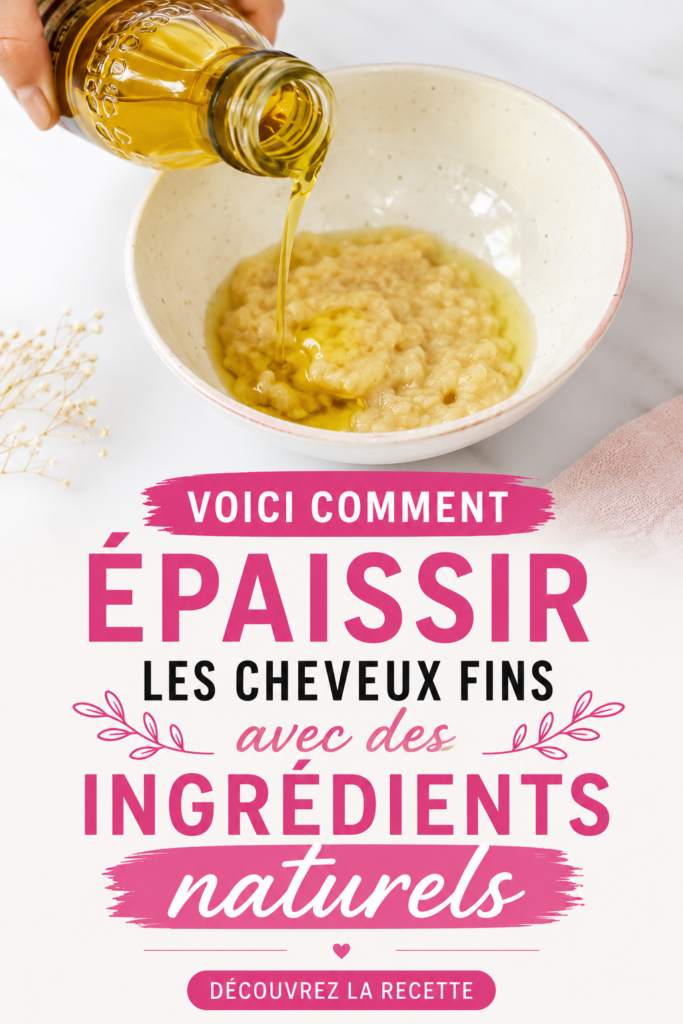 Masque capillaire naturel pour épaissir les cheveux fins avec des ingrédients simples et accessibles.