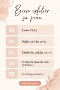 Femme appliquant un gommage sur son visage pour exfolier sa peau
