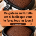 Gâteau moelleux au Nutella, prêt à être dégusté, sur une table lumineuse.