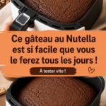 Gâteau moelleux au Nutella, prêt à être dégusté, sur une table lumineuse.