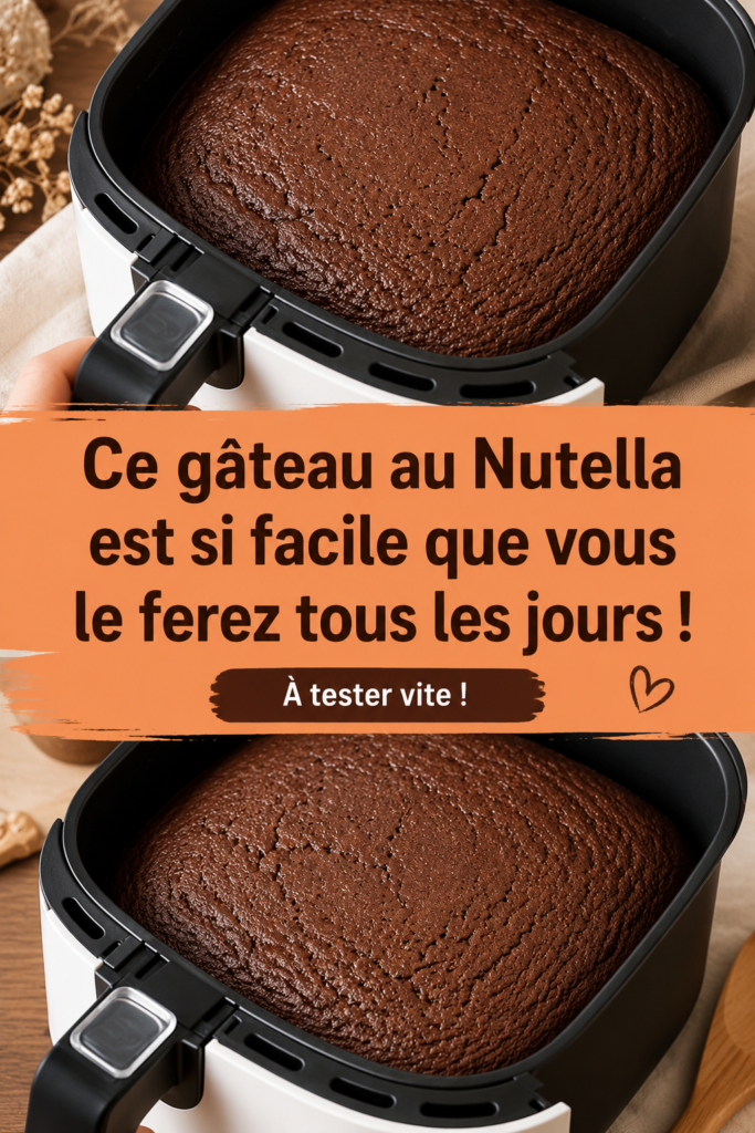 Gâteau moelleux au Nutella, prêt à être dégusté, sur une table lumineuse.