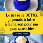 Masque BOTOX japonais fait maison sur un fond apaisant.