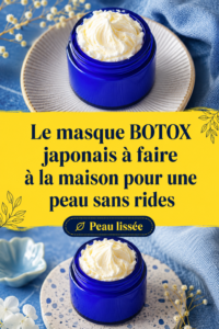 Masque BOTOX japonais fait maison sur un fond apaisant.