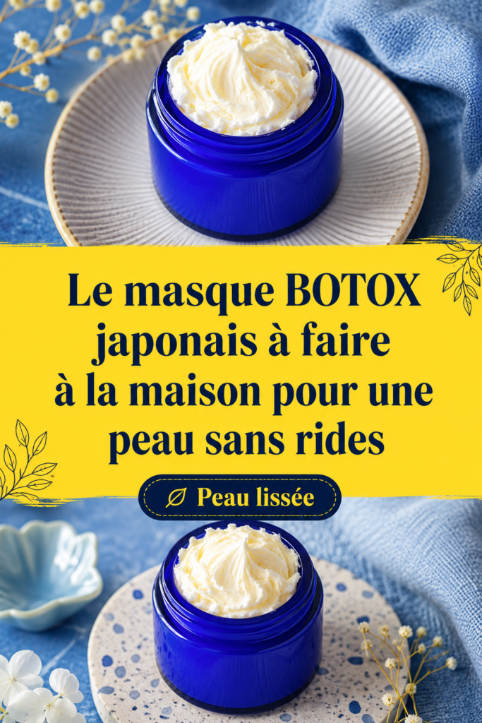 Masque BOTOX japonais fait maison sur un fond apaisant.