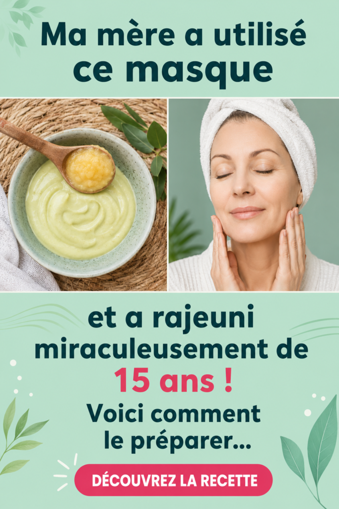 Masque fait maison appliqué sur un visage féminin, soulignant un soin naturel anti-âge.