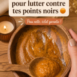 Un masque maison anti-points noirs sur un visage féminin apaisé.