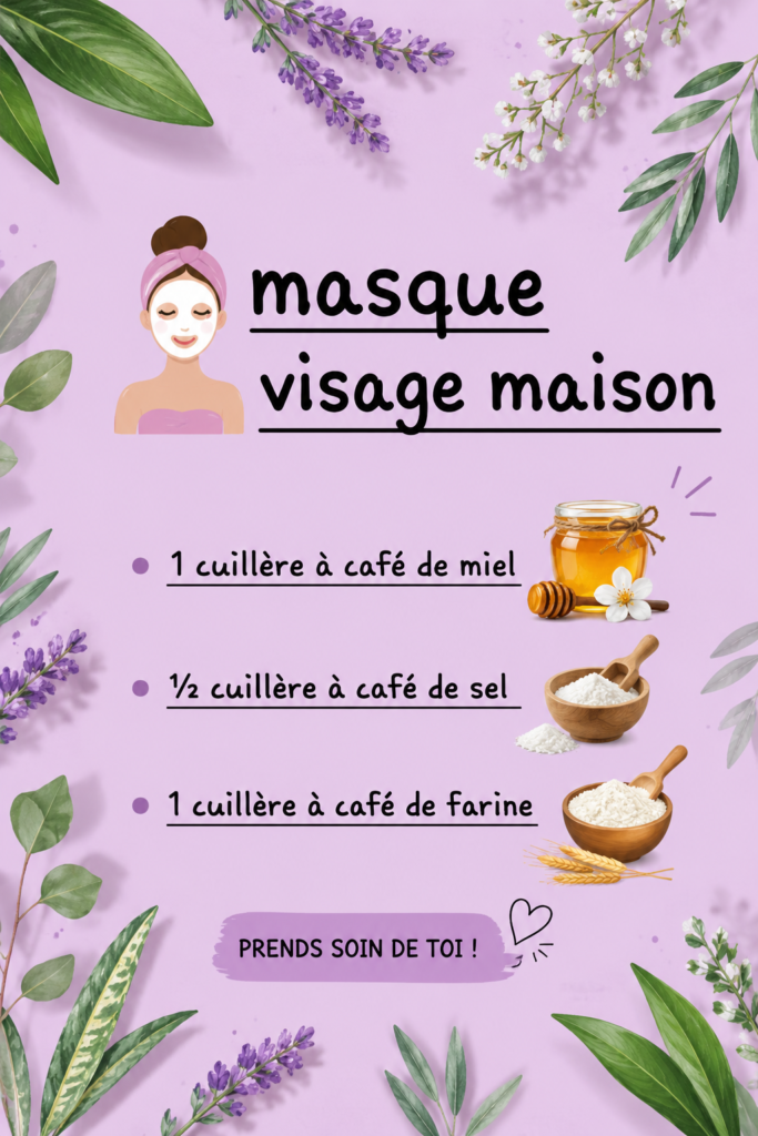 Masque facial maison fait avec des ingrédients naturels