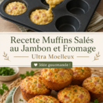 Muffins salés au jambon et fromage moelleux, présentés sur un plat