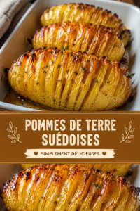 Pommes de terre suédoises croustillantes dans un plat en céramique.