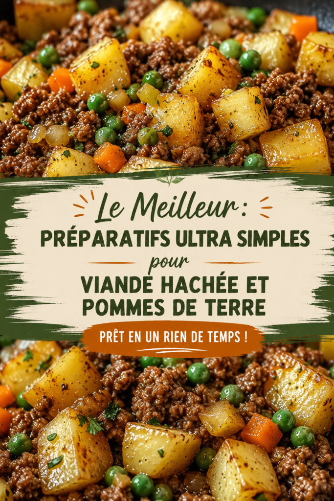 Plat savoureux de viande hachée et pommes de terre