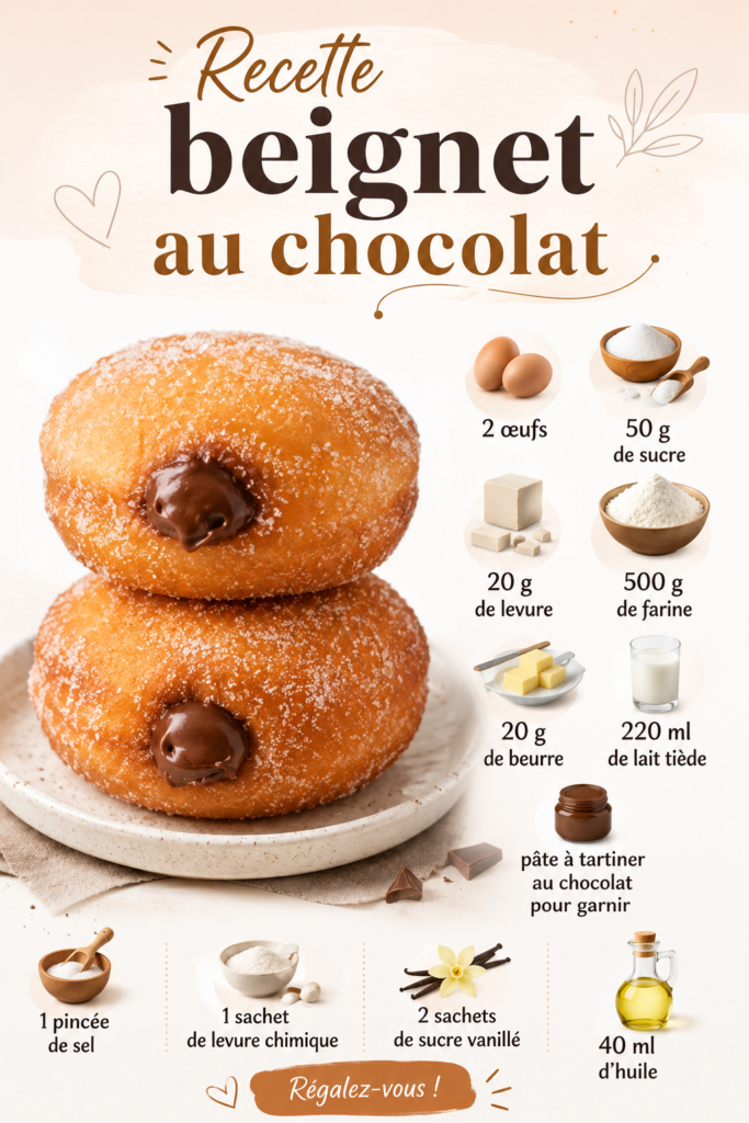 Beignets au chocolat faits maison, délicieux et moelleux