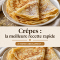 Une assiette de crêpes dorées avec des garnitures de fruits et de sirop