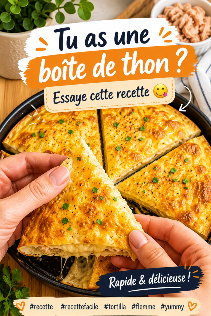 Tortilla au thon garnie de légumes frais sur une assiette.