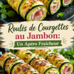 Roulés de courgettes au jambon prêts à être servis sur une assiette