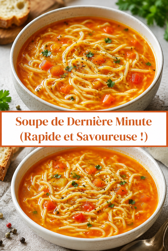 Soupe chaude dans un bol avec des légumes colorés, prête à déguster.