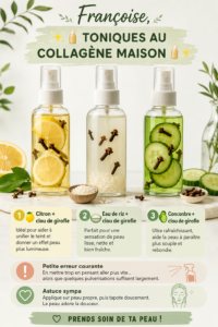 Tonifiant maison au collagène avec des ingrédients naturels pour une peau éclatante.