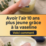 Une femme appliquant de la vaseline sur son visage pour rajeunir sa peau