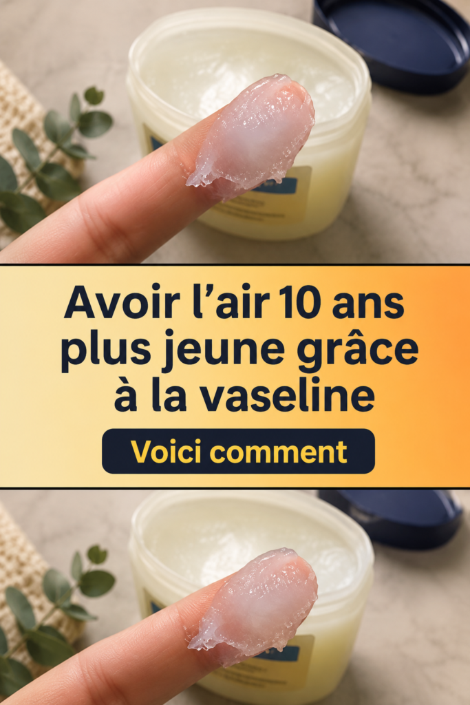 Une femme appliquant de la vaseline sur son visage pour rajeunir sa peau
