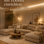 Salon aménagé avec un canapé d'angle confortable et décoratif.
