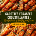 Bol de carottes écrasées croustillantes servies avec des herbes fraîches