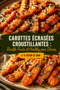 Bol de carottes écrasées croustillantes servies avec des herbes fraîches