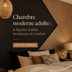Chambre moderne avec un lit confortable, décor épuré et éléments tendance