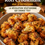 Chou-fleur rôti croustillant au parmesan servi dans une assiette.
