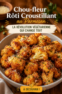 Chou-fleur rôti croustillant au parmesan servi dans une assiette.