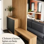 Cloison en bois d'intérieur créant des espaces chaleureux.