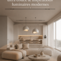 Un intérieur moderne avec un décor monochrome doux, mêlant des textures variées.