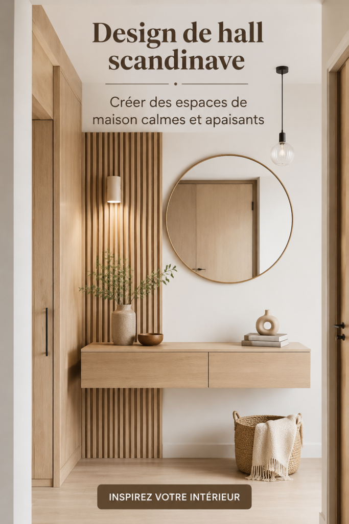 Couloir lumineux de style scandinave avec décoration apaisante