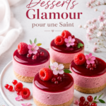 Desserts glamour présentés sur une table de fête pour la Saint-Sylvestre.