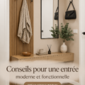 Entrée moderne avec des meubles pratiques et un décor stylé