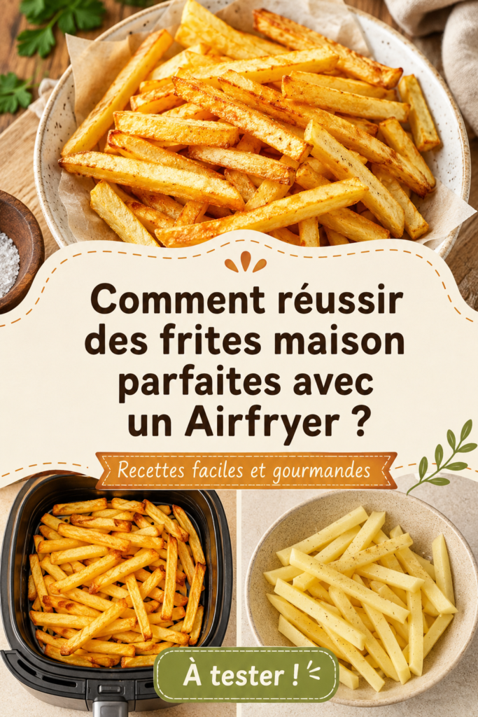 Des frites maison croustillantes préparées avec un Airfryer.