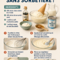 Une bol de glace maison crémeuse garnie de fruits frais.