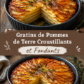 Gratin de pommes de terre croustillants et fondants avec une croûte dorée.