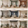 Palette de couleurs pour la décoration intérieure sur une table