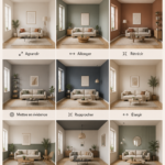 Palette de couleurs pour la décoration intérieure sur une table