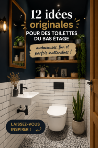 Toilettes décorées de manière audacieuse avec des couleurs vives et des accessoires uniques.