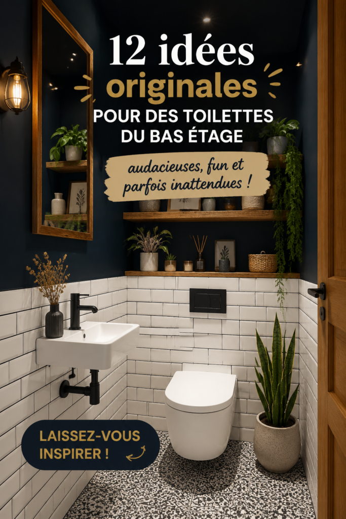 Toilettes décorées de manière audacieuse avec des couleurs vives et des accessoires uniques.