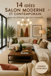Salon moderne avec des touches personnelles et design contemporain.