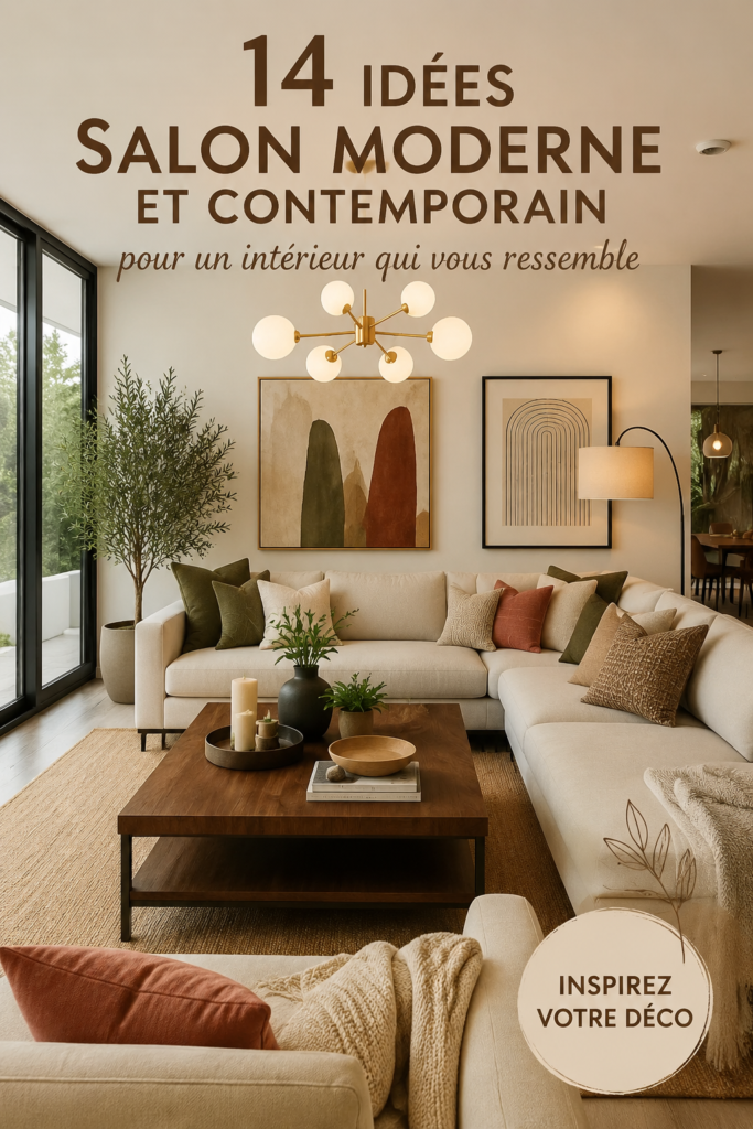 Salon moderne avec des touches personnelles et design contemporain.